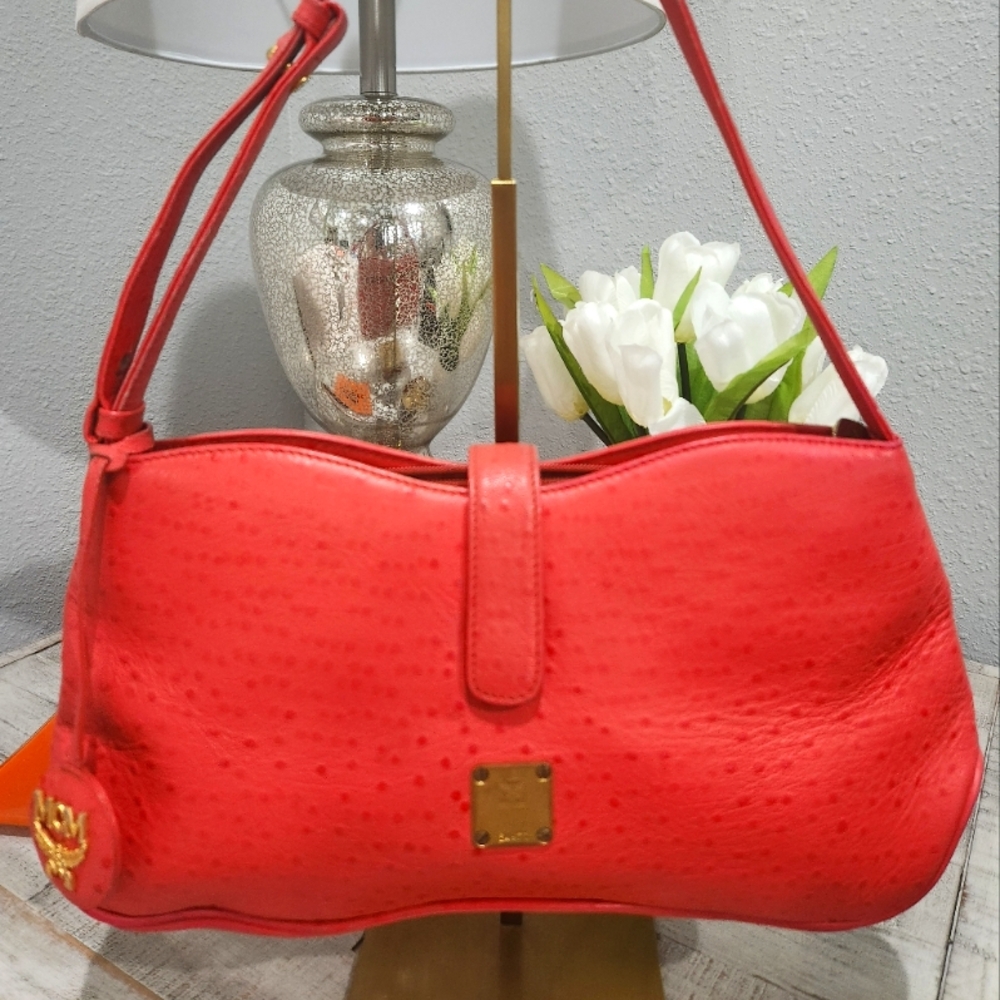 MCM ostrich bag